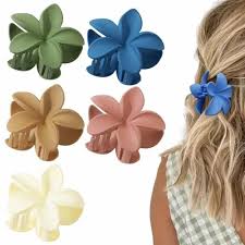 Matte Flower Hair Claw Clips - Large Floral Nonslip Hair Jaws for Thick Hair - Image 7