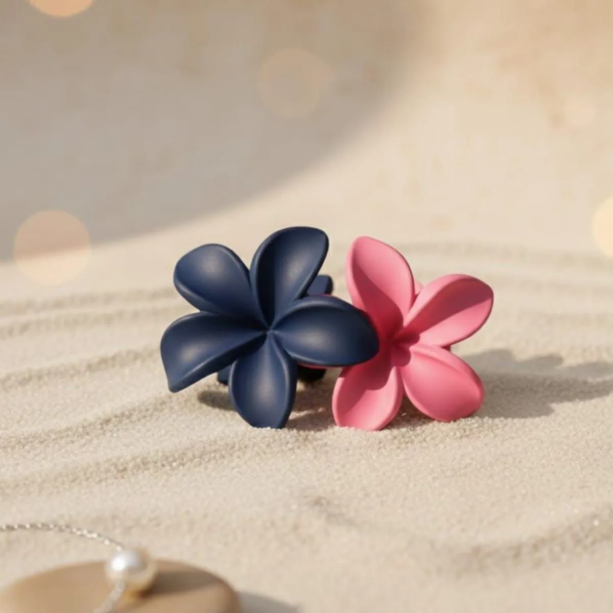Matte Flower Hair Claw Clips - Large Floral Nonslip Hair Catcher for Thick Hair - Image 2